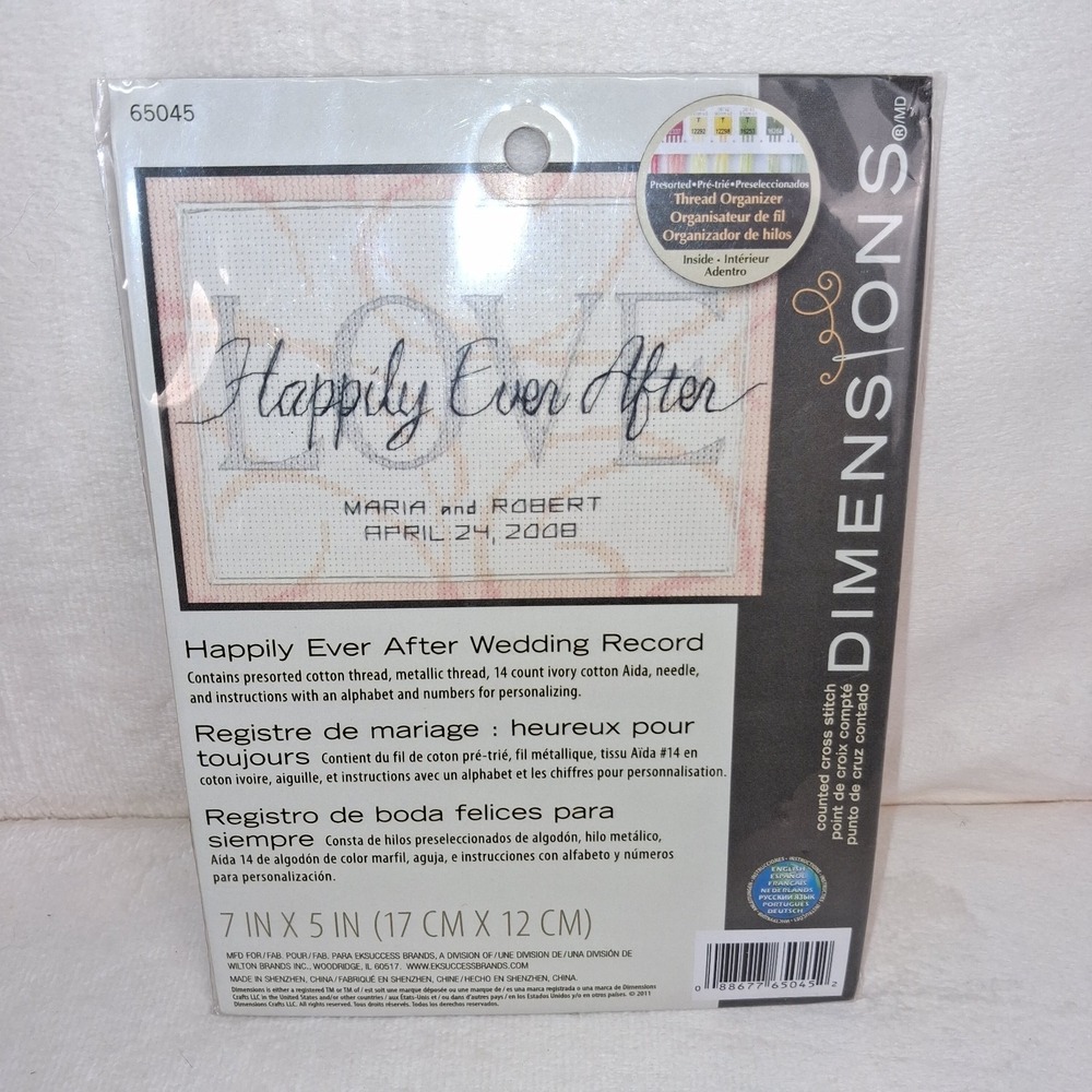 Dimensions Happily Ever After Wedding Record Love Counted Cross Stitch Kit Craft